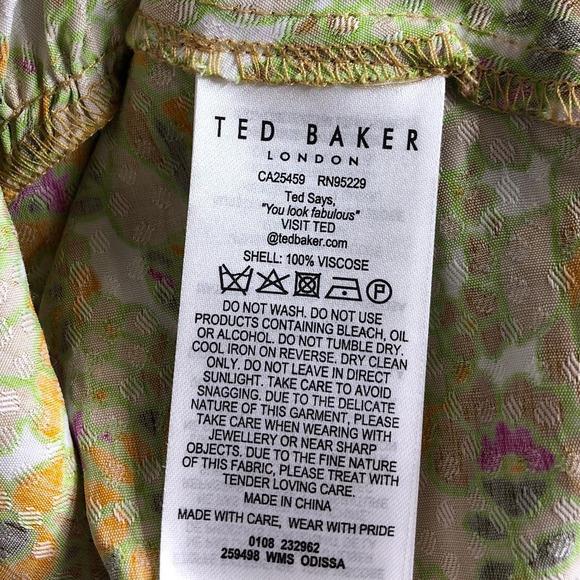 Ted Baker Odissa Skirt Floral Asymmetric Tiered Ruffle Midi NWOT US 14 - Picture 11 of 12